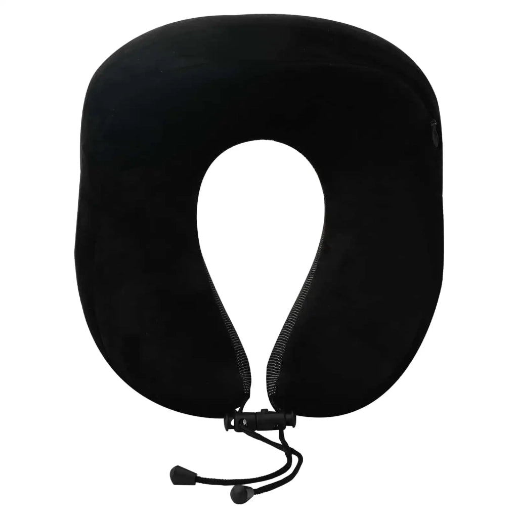Cuscino da Viaggio per il Collo Regolabile Nero 27 x 26 x 14 cm 42012703