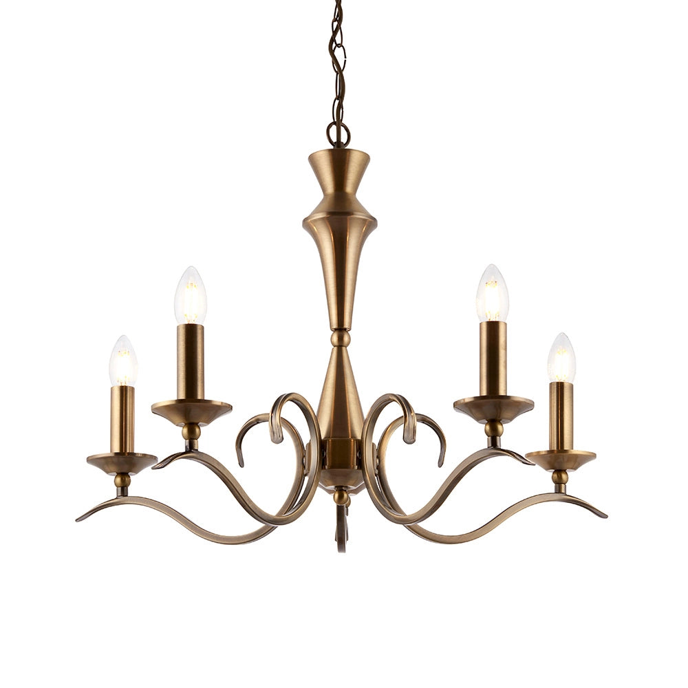 Lampadario Kora Endon ottone antico 5xE14 dimmer LED