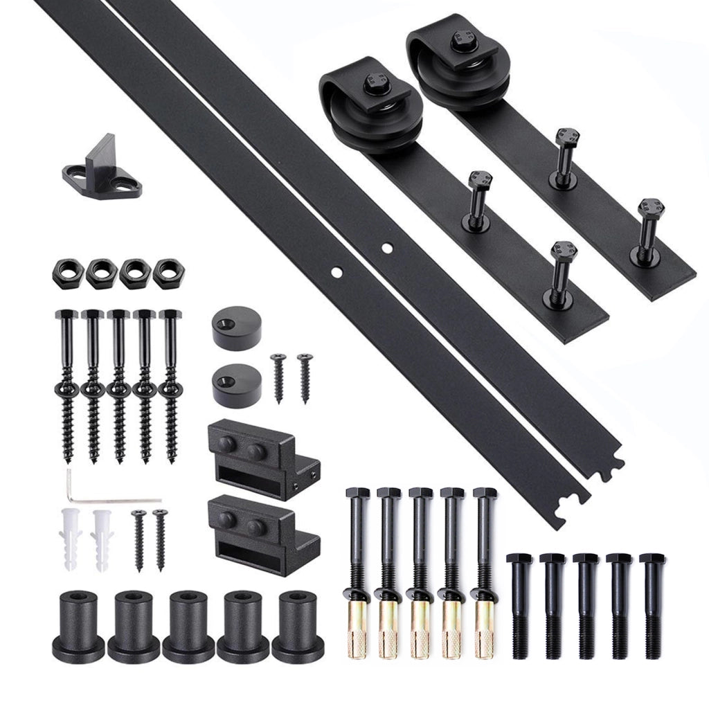 Kit porta scorrevole a scomparsa ¨C Xylo ¨C acciaio marrone scuro, spessore 35-45mm, larghezza max 100cm