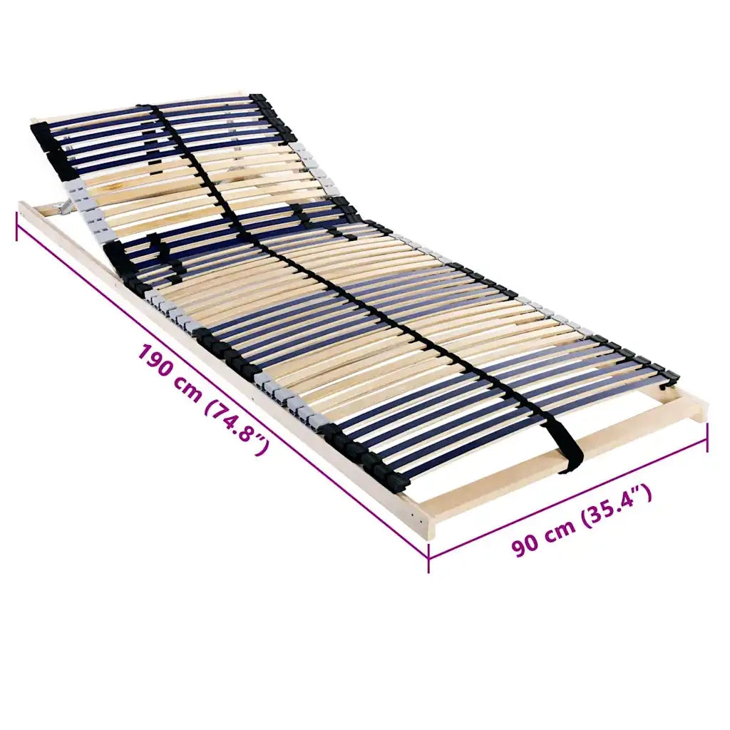 Base a doghe Marrone 90 x 190 cm Legno massello di faggio 42015258