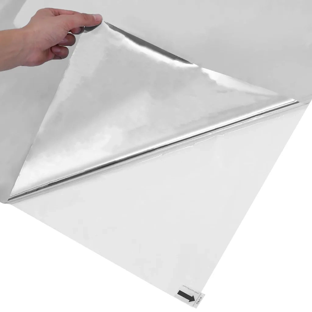 Pellicola per Finestra Solare Riflettente Statica Argento PVC 3394732