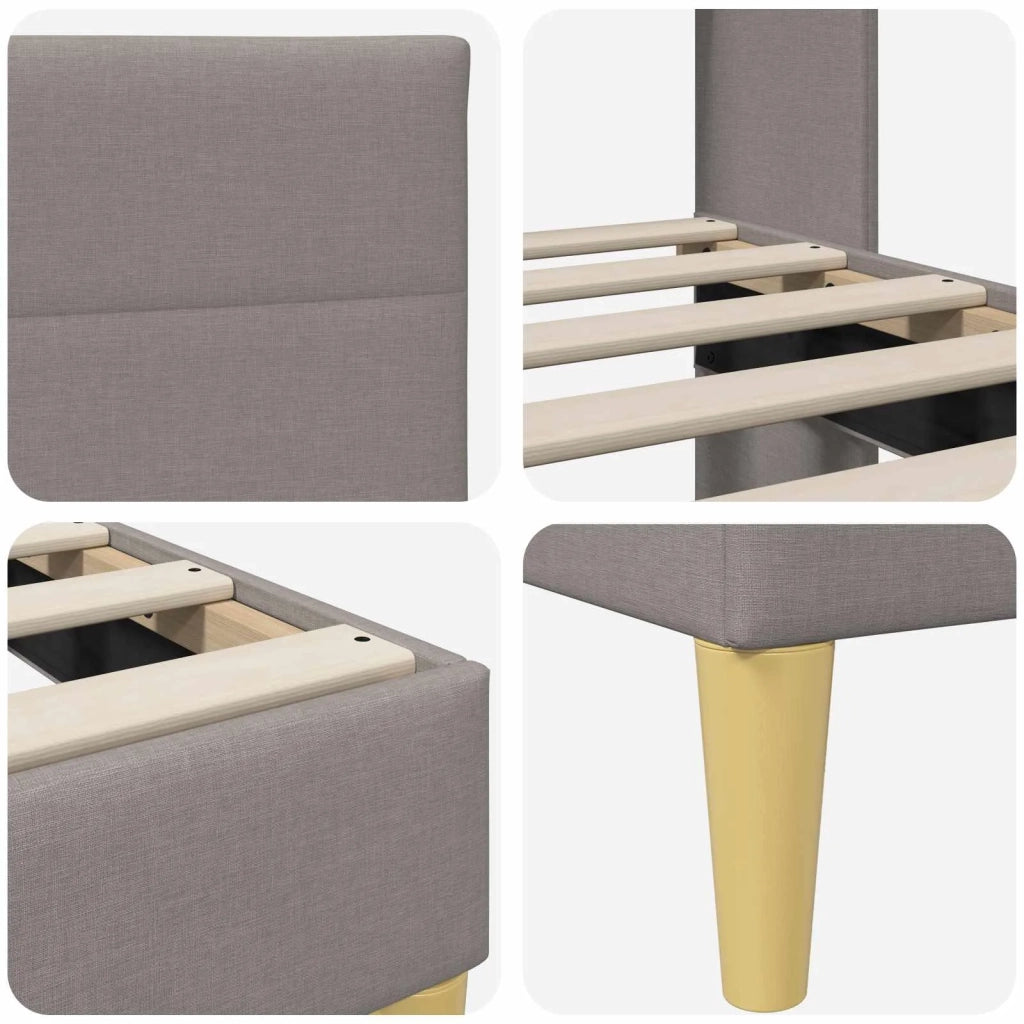 Letto matrimoniale | Letto per adulti | Struttura del letto con testiera Tortora 160 x 200 cm Tessuto