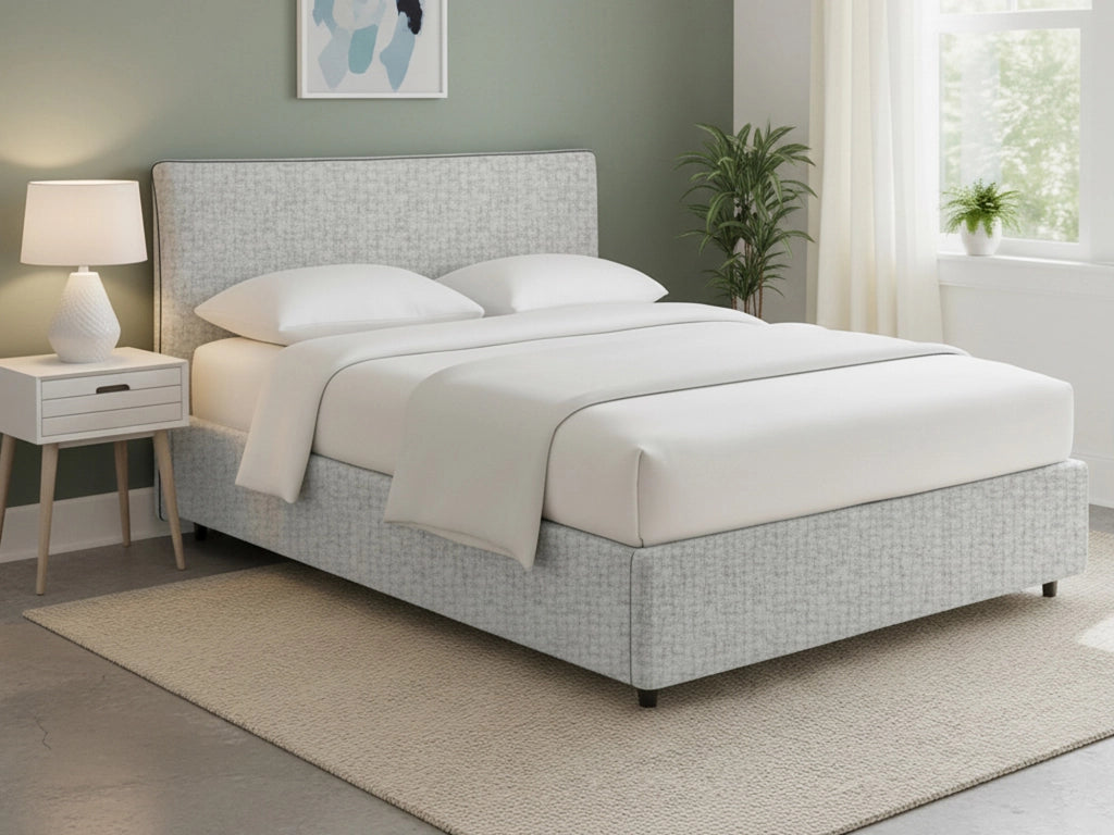 Tipton, Letto Matrimoniale Sfoderabile Made in Italy, Grigio Chiaro