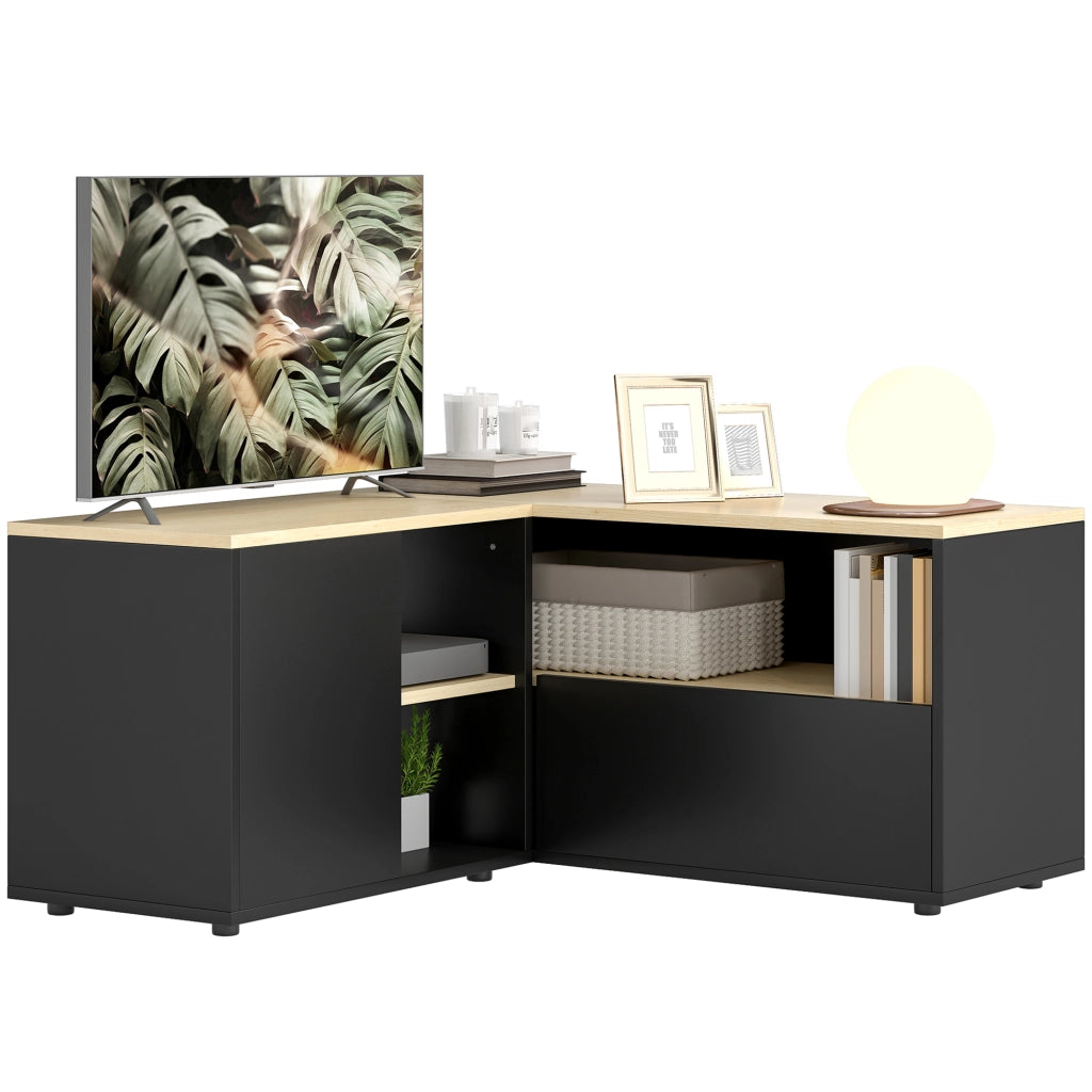 Mobile TV Angolare ¨C Minimal ¨C Quercia e Nero 90x90x45 cm