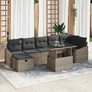 Set Divano da Giardino 8 pcs Grigio polyrattan 3361178