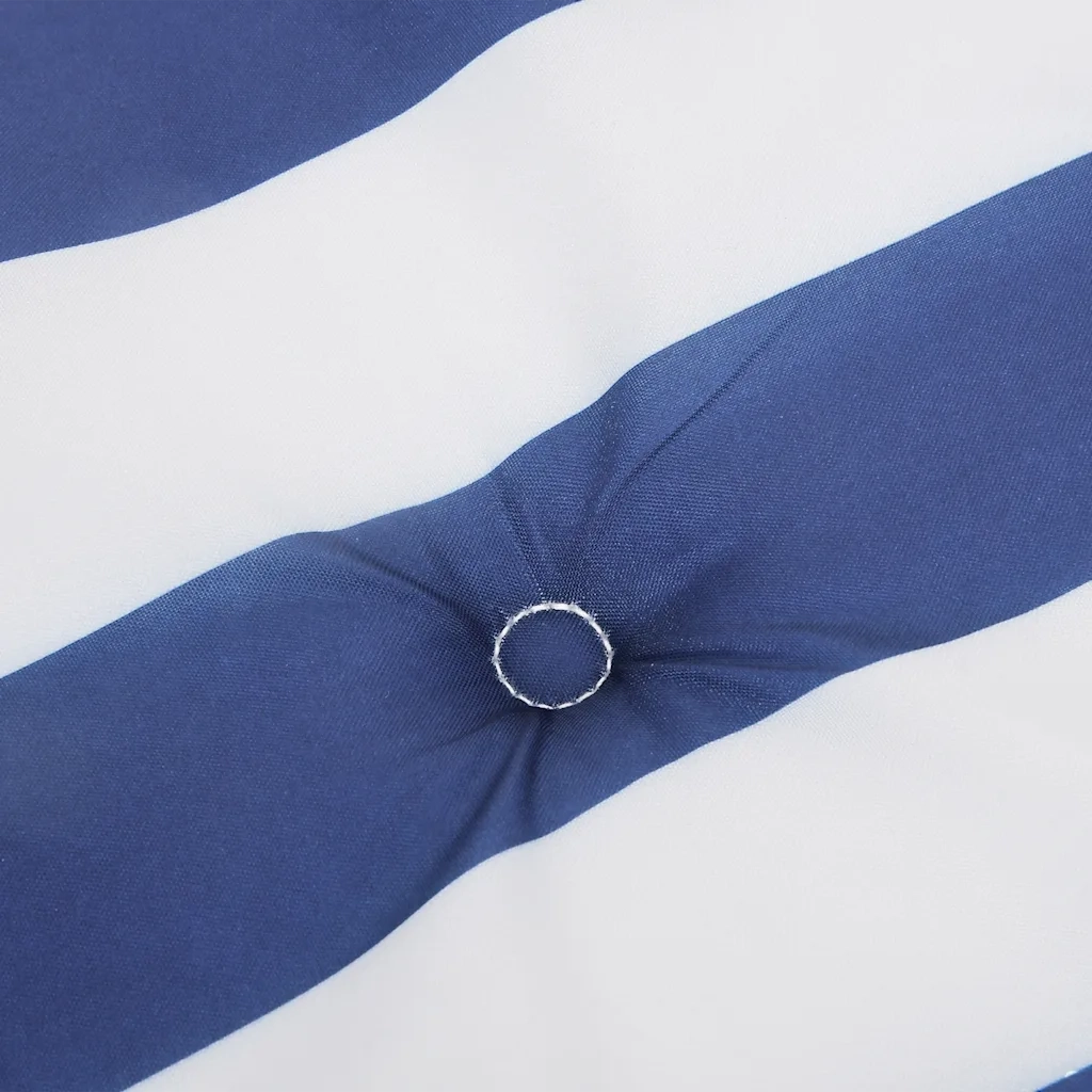 Cuscini per Sedia 2pz Strisce Bianche e Blu 50x50x3 cm Tessuto 361077