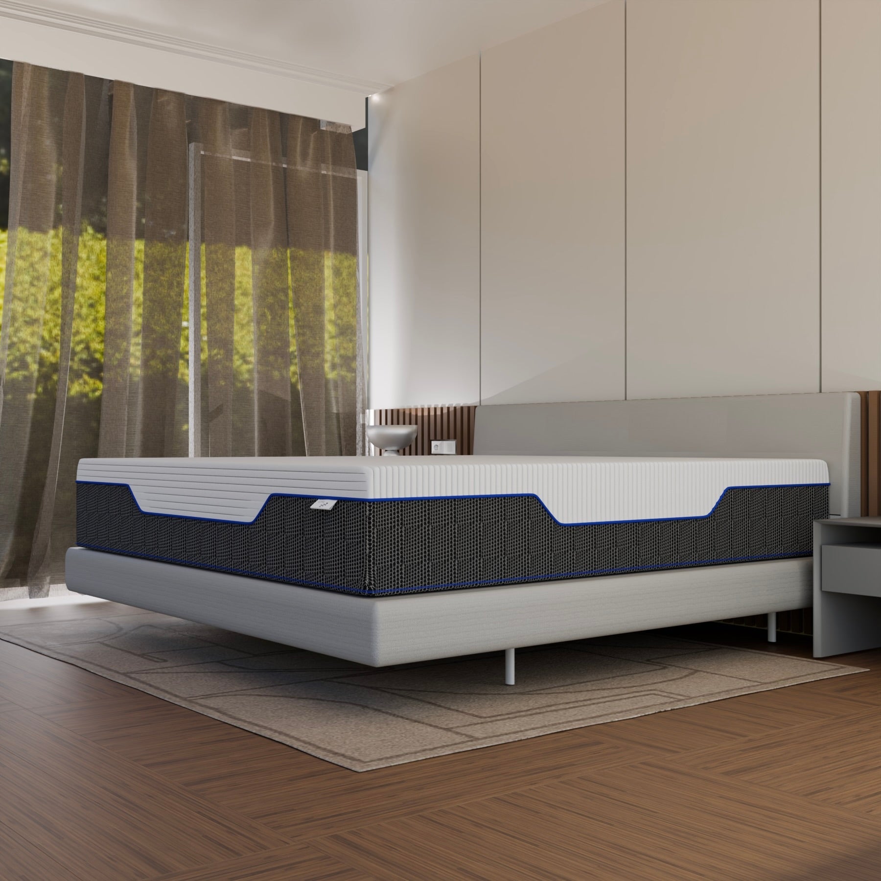 Materasso Singolo Memory foam 90x190 a 800 Molle Insacchettate Hybrid; memory foam; con 7 zone di comfort; ortopedico; "Pascià"