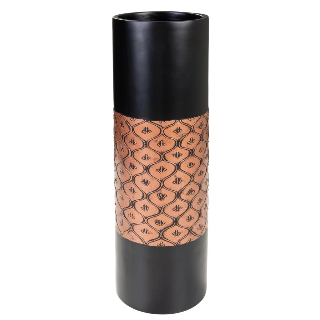 Vaso nero e oro 15x15x50h