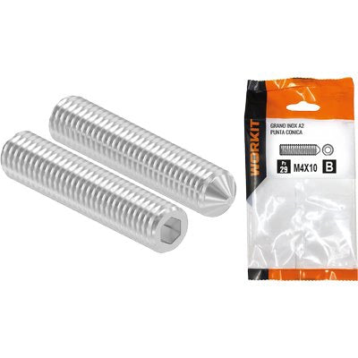 GRANO PUNTA CONICA INOX A2 SELF WORKIT - M 10X16 CF=PZ 5- 5 confezioni