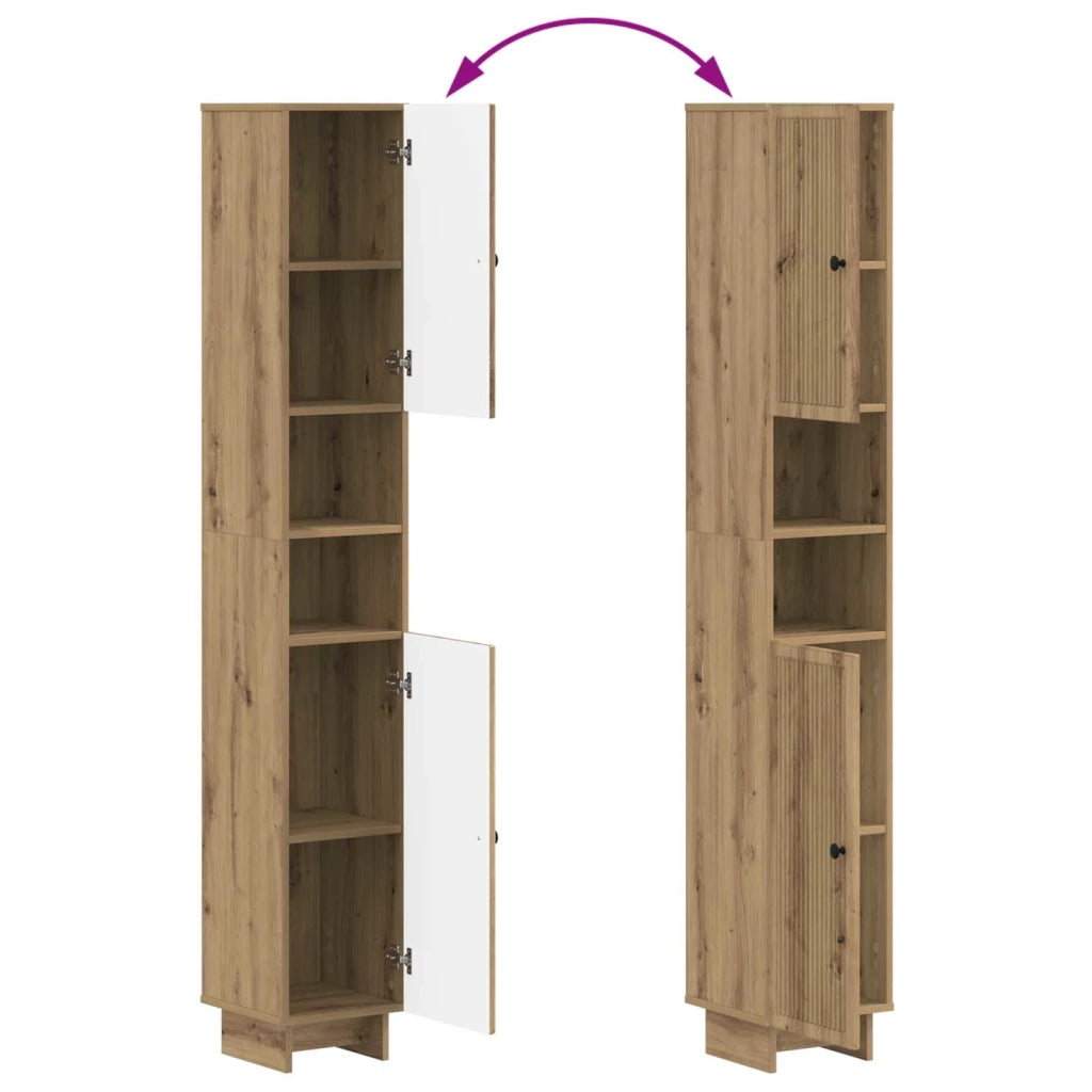 Set di Mobili da Bagno da 4 Pezzi EDE Rovere Artigianale 3417908