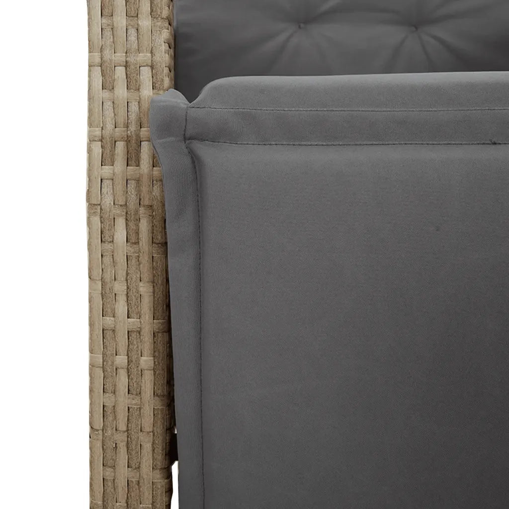 Set Pranzo da Giardino 9 pz con Cuscini Beige Misto Polyrattan 3212929