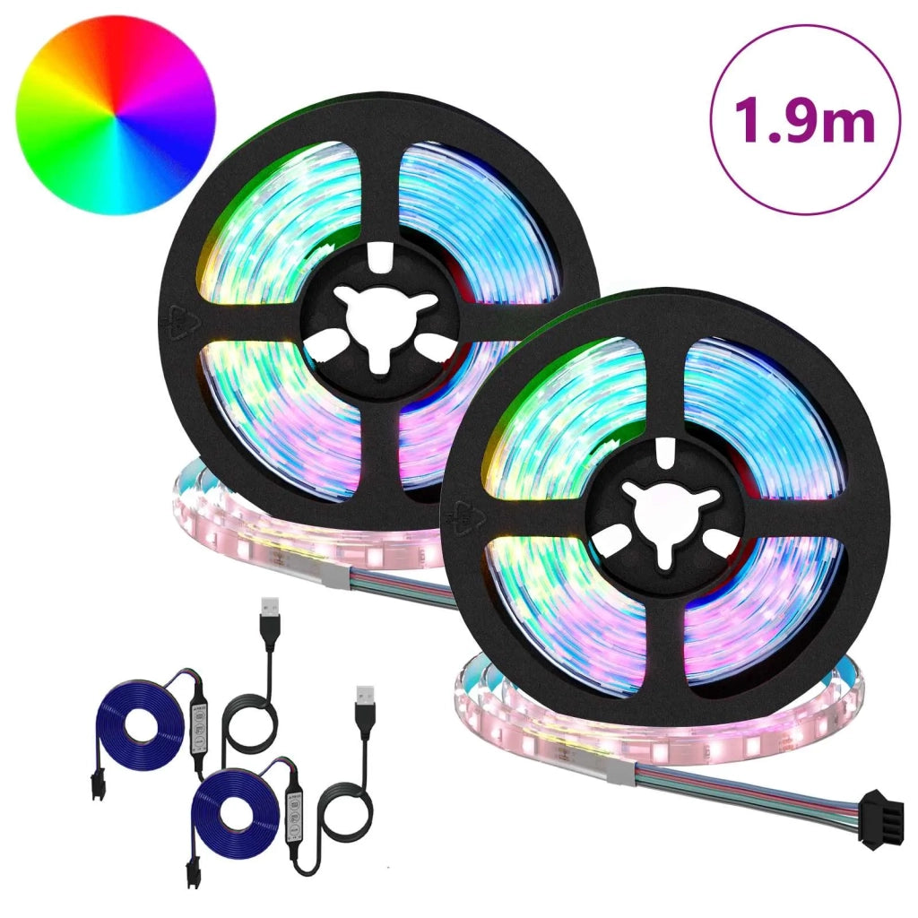 Striscia LED 2 pcs Nero e trasparente 950 mm Rame e plastica 3429116