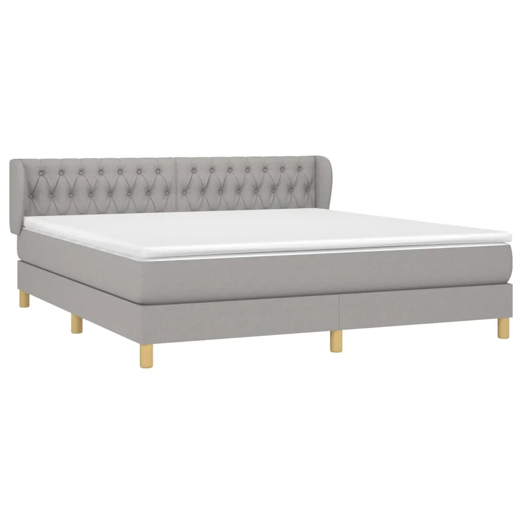 Giroletto a Molle con Materasso Grigio Chiaro180x200 cm Tessuto 3127061