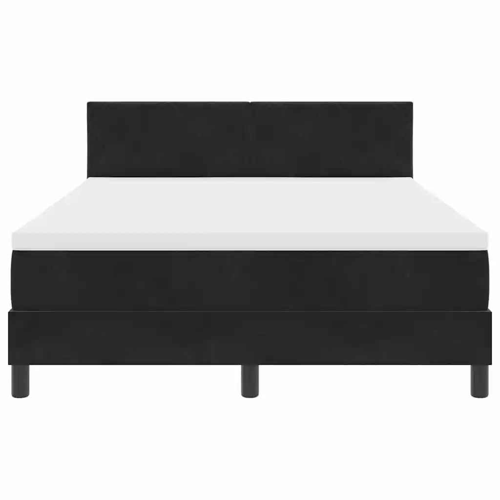 Letto a Sorgente LED con materasso Nero 140 x 190 cm Velluto 3342718