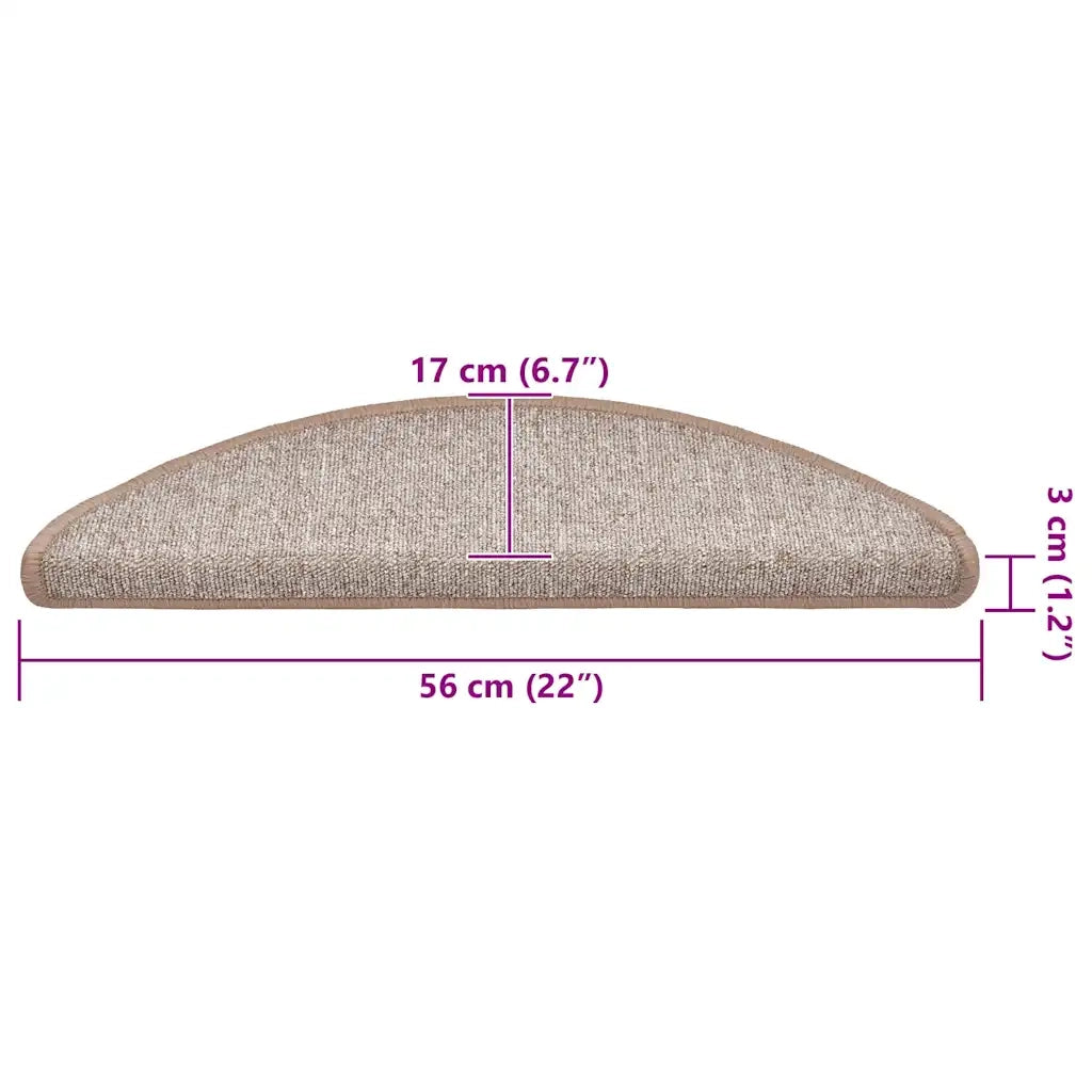 Tappetini per scale 30 pz 56x17x3 cm Marrone chiaro Semicircolari 3365735