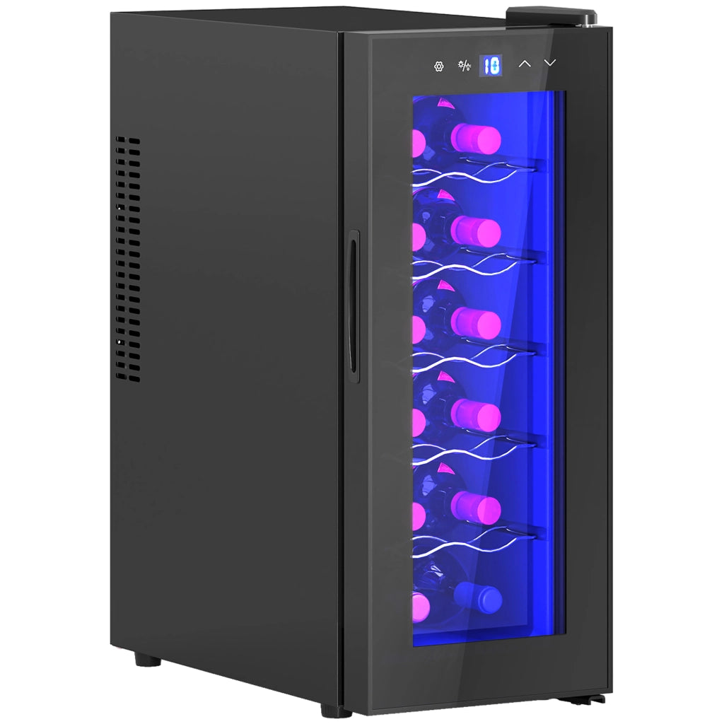 Cantinetta Vino 12 Bottiglie ¨C Xylo ¨C Doppia Zona Temperatura Ripiani Regolabili LED Nero