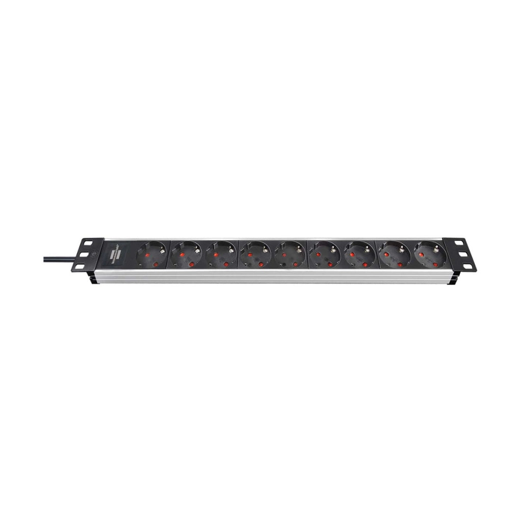 Prolunga multipla 9 prese 19” 45° Alu-Line Edition 2m Nero / Argento Brennenstuhl
