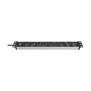 Prolunga multipla 9 prese 19” 45° Alu-Line Edition 2m Nero / Argento Brennenstuhl