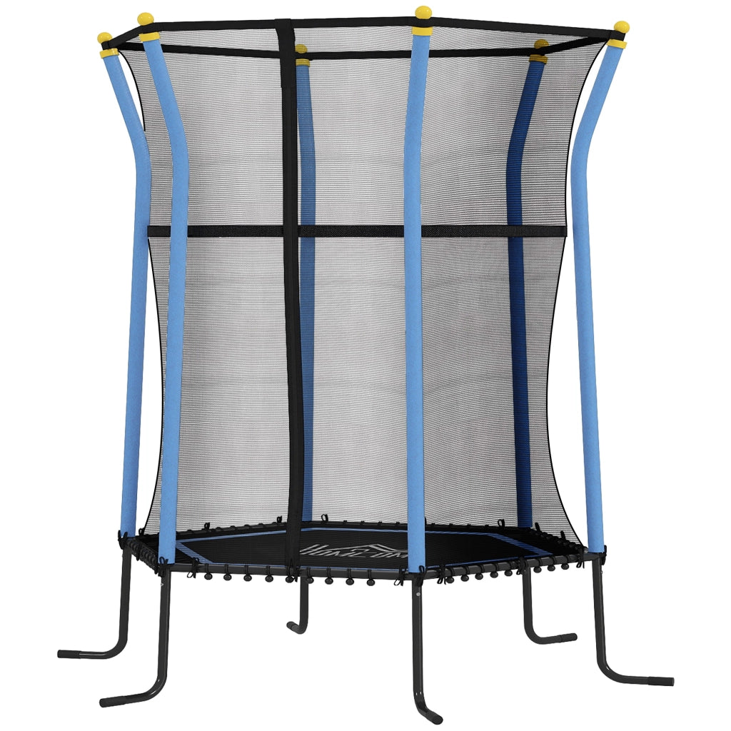 Tappeto elastico per bambini ¨C zephmum ¨C ? 163x190 cm blu nero con rete di sicurezza