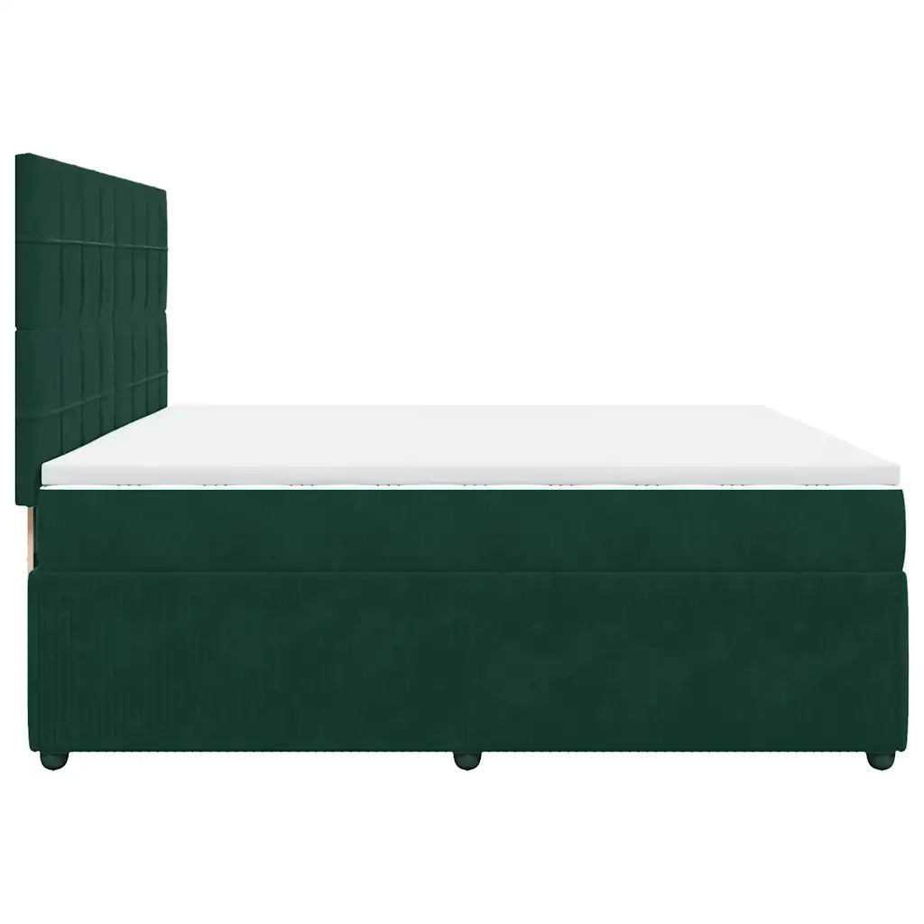 Giroletto a Molle con Materasso Verde Scuro 200x200 cm Velluto 3292433
