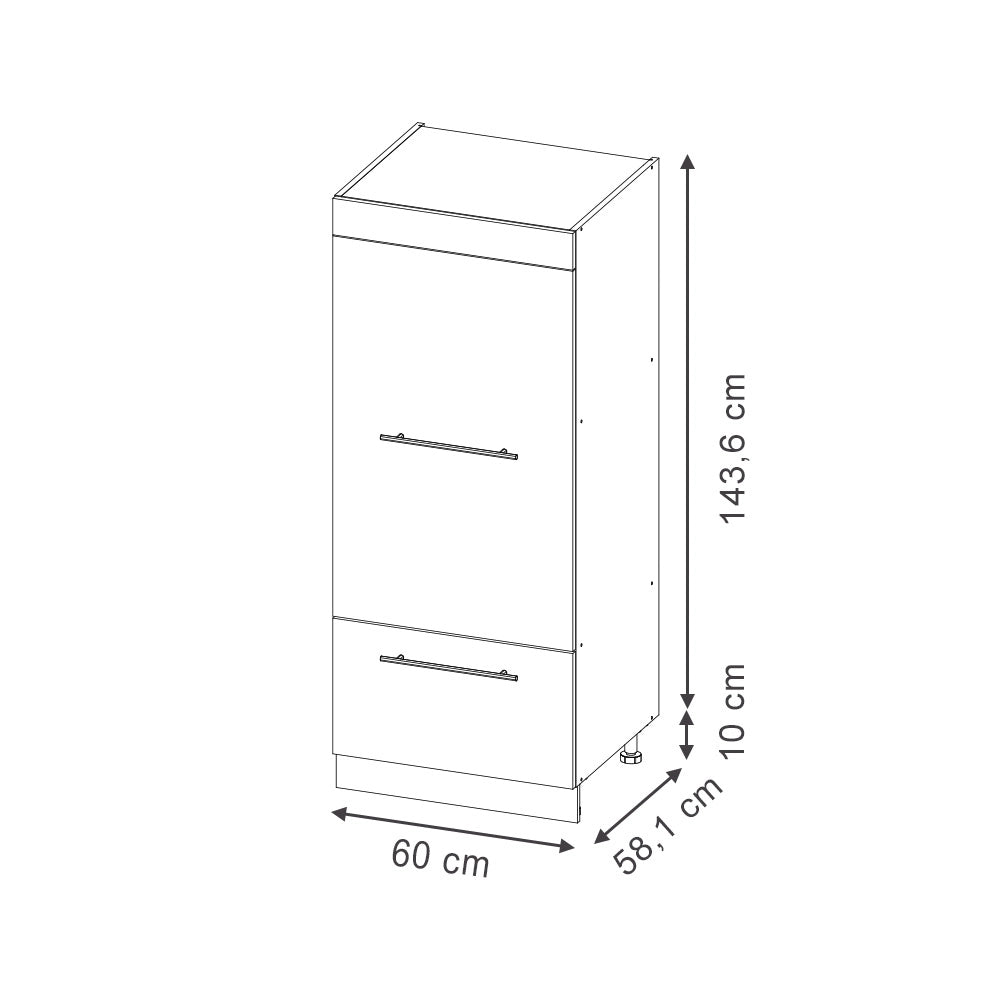 Mobile cucina microonde Fame-Line Blu-grigio chiaro/Bianco 60 cm Vicco