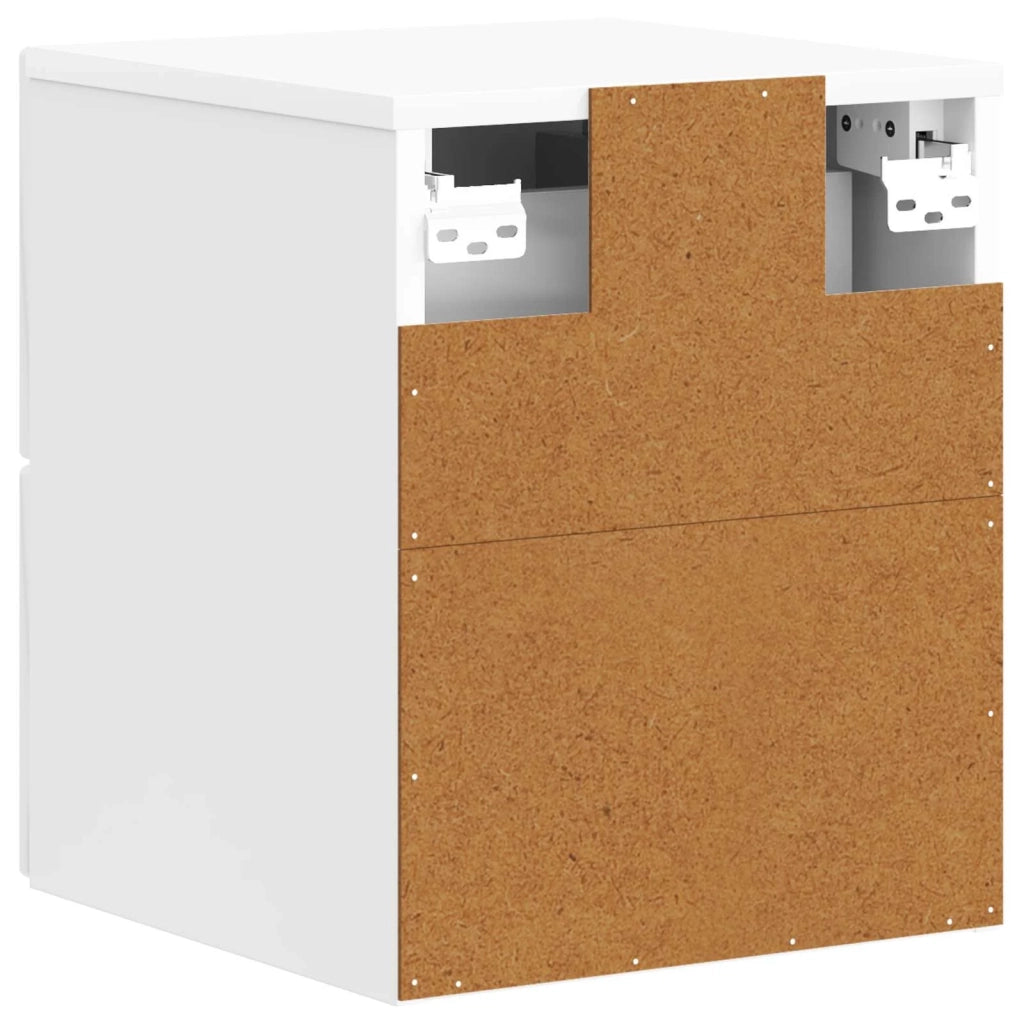 Mobiletto da notte a muro 2 pcs Bianco Lucido 33 x 34,5 x 40 cm 897964