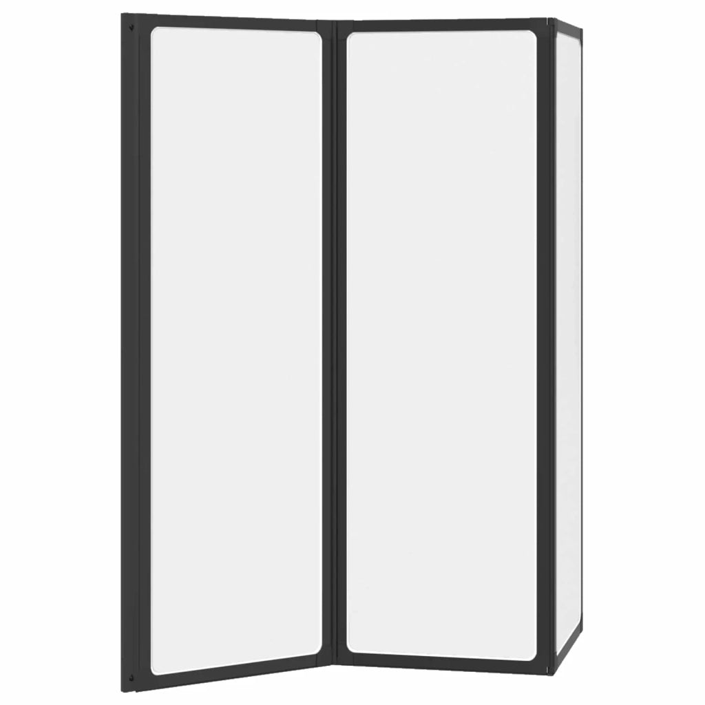 Parete doccia Nero 120 x 2 x 117 cm Alluminio e PP CFW5408873