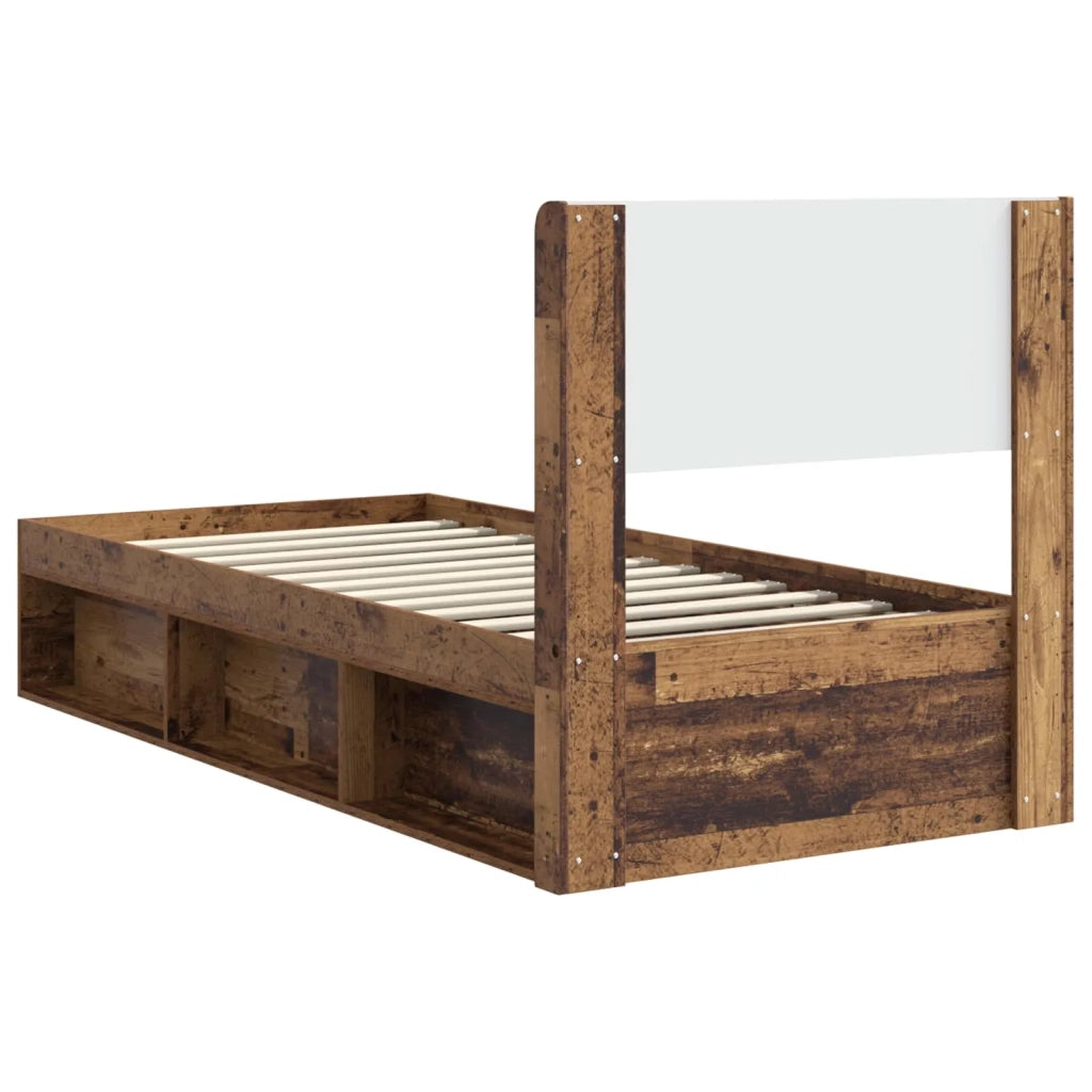 Struttura del letto con stoccaggio e testata Legno antico 3414249
