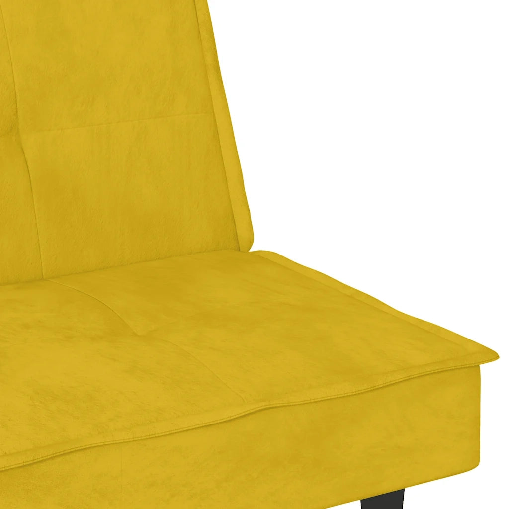 Divano letto | Sof¨¤ letto | Letto singolo con Portabicchieri in Velluto Giallo