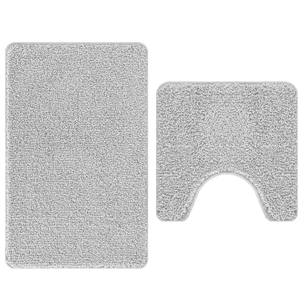 Set di tappetini antiscivolo per il bagno 2 pcs Grigio PP 4019855