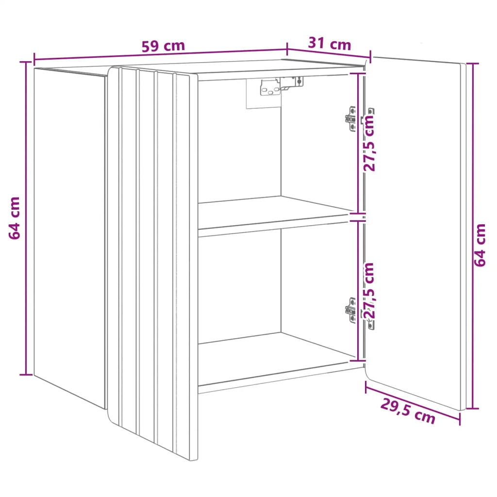 Mobiletto a muro Grigio Cemento 59 x 31 x 64 cm 898238