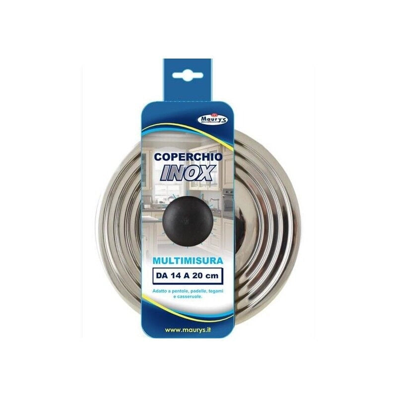 MAURY'S COPERCHIO ACCIAIO INOX MULTIMISURA DA 14 CM A 20 CM