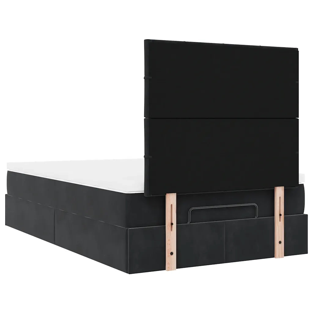 Struttura Letto Pouf con Materassi Nero 120x200 cm Velluto 3314314