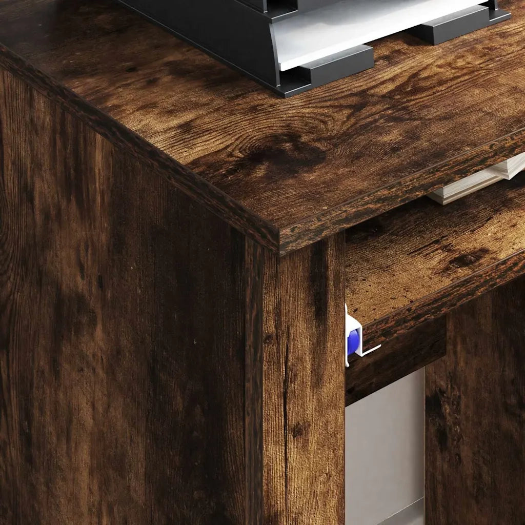 Scrivania con Ruote con cassetto Rovere fumé 91 x 50 x 77 cm 869534