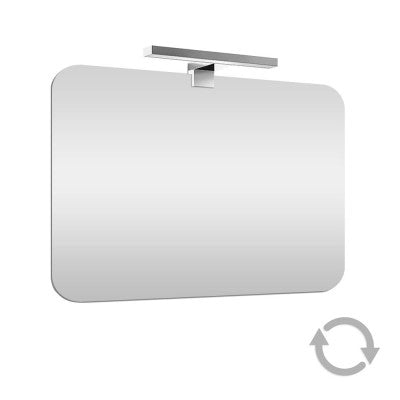 Specchio LED 60x90 cm reversibile con angoli raggiati e luce naturale