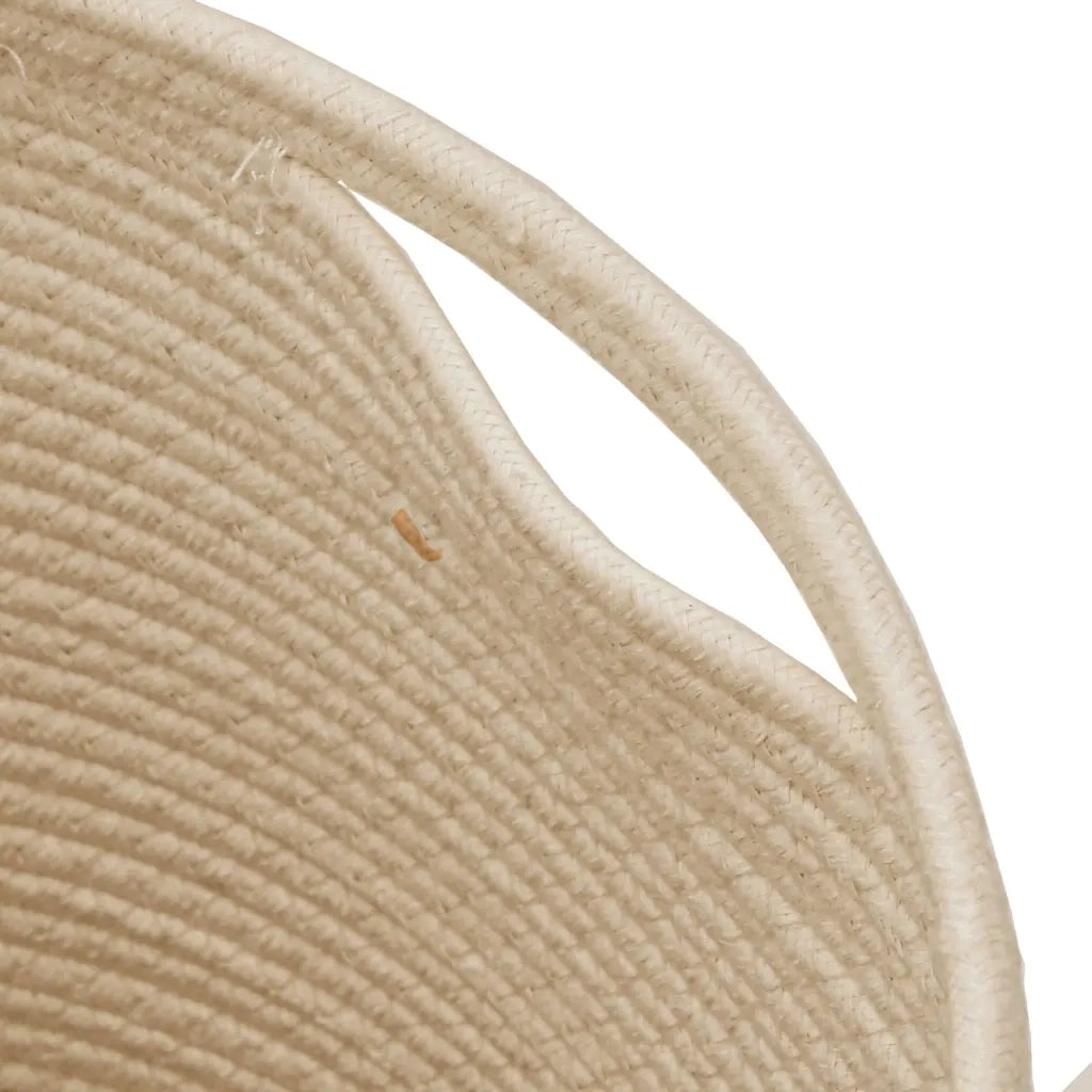 Cestino Portaoggetti con Coperchio Nero e Beige ?37x50cm Cotone CFW5361313
