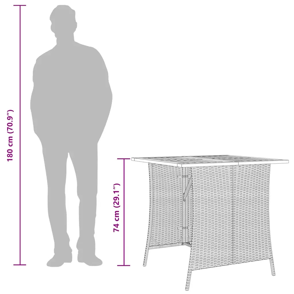 Set da Pranzo da Giardino 5 pz con Cuscini Beige in Polyrattan 365423