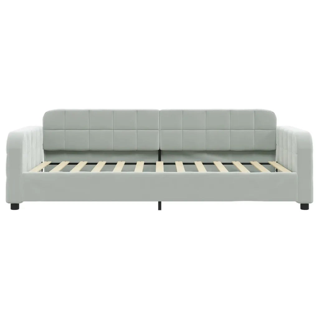 Divano Letto Estraibile Cassetti Grigio Chiaro 90x200cm Velluto 3196977