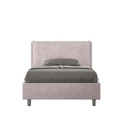BS COM Letto una piazza e mezza senza rete imbottito 130x200 microfibra glicine Large