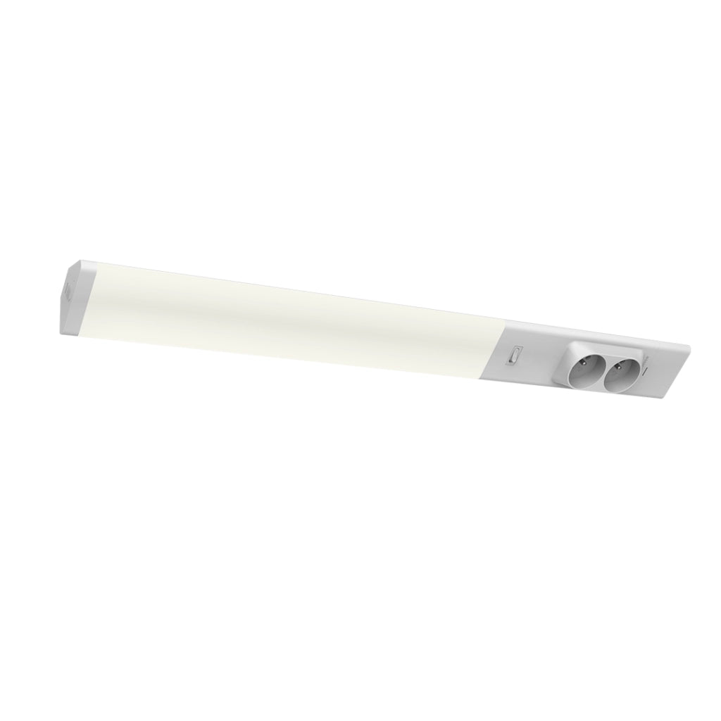Lampada sottopensile 60cm bianca con prese 4000K LED 18W