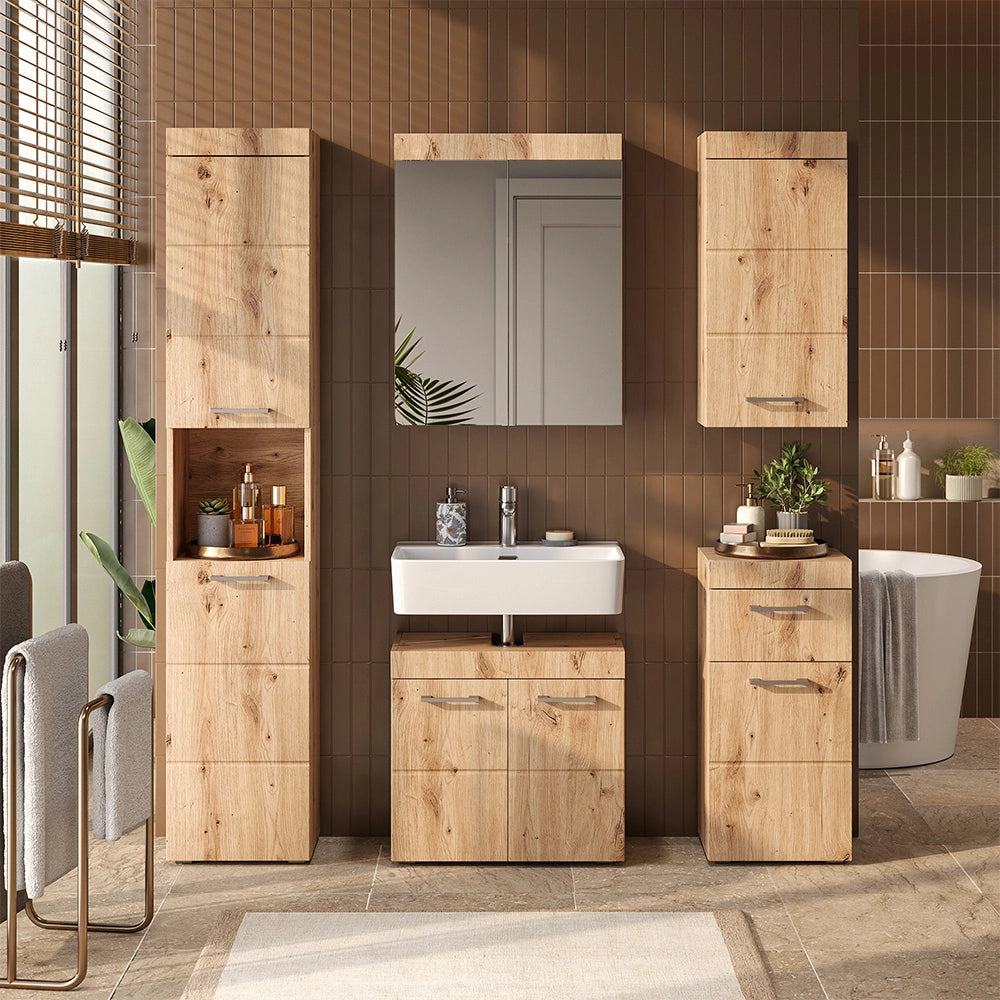 Mobiletto bagno Luna Quercia Wotan 37 x 79 cm Vicco
