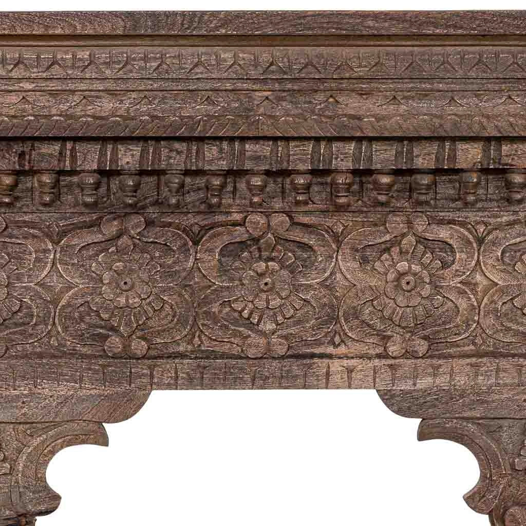 Mobile da ingresso legno marrone artigianale 150x38x90 cm