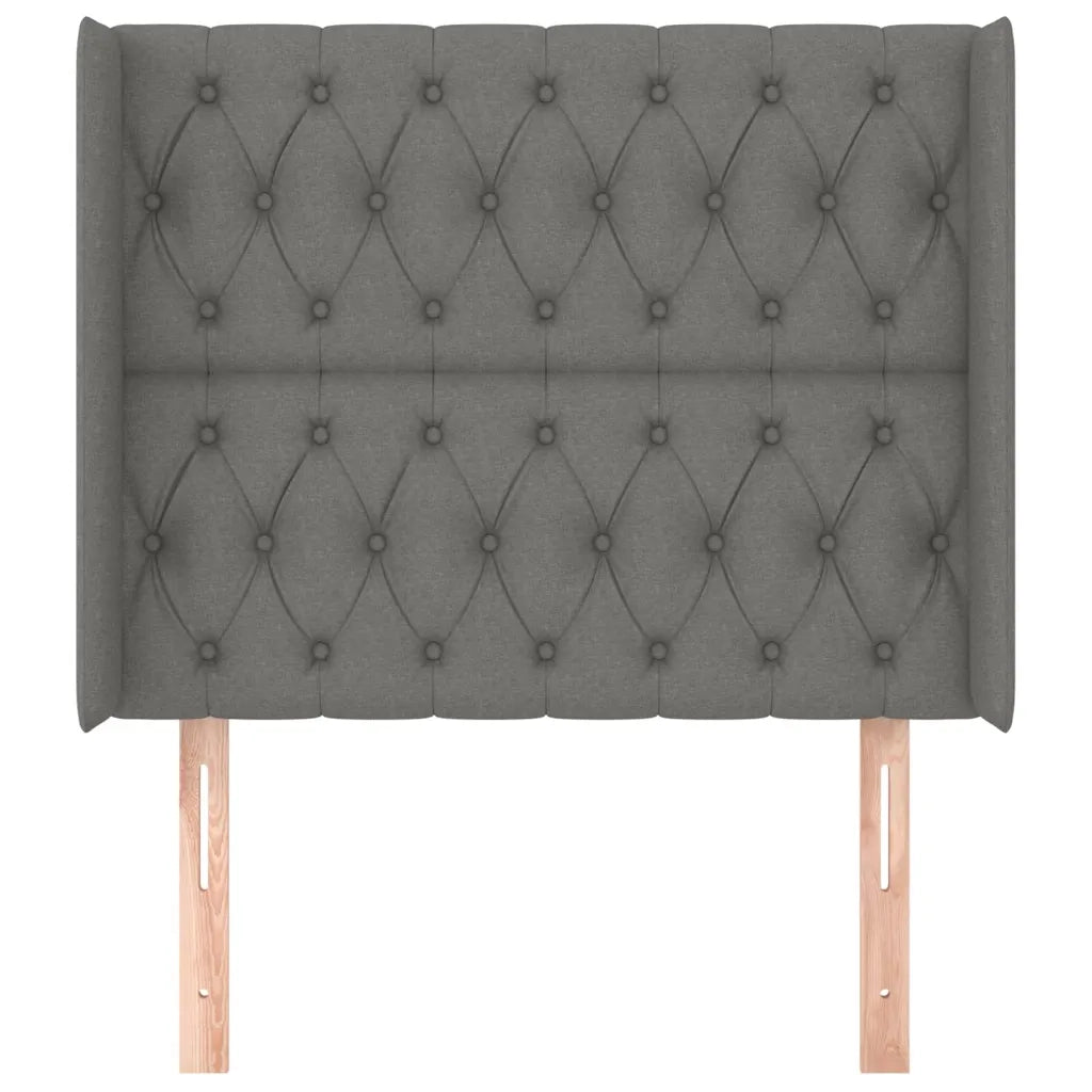 Testiera | Testata ad Orecchio GrigioScuro 103x16x118/128cm inTessuto