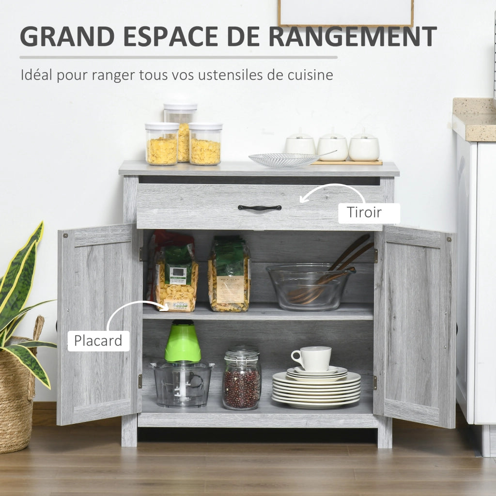 Buffet ¨C zephmum ¨C Legno Effetto Grigio Chiaro 80x39.7x80