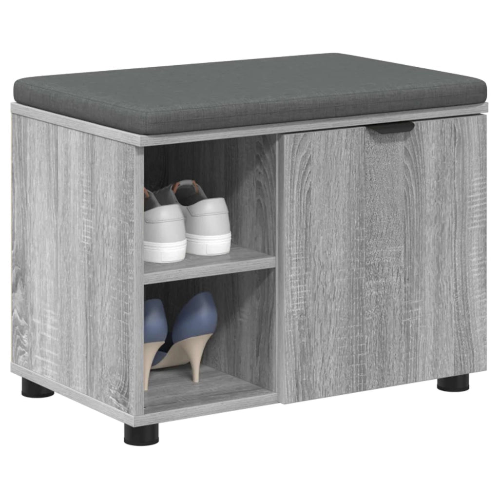 Panca per ingresso con cuscino Sonoma grigia 60 x 38 x 46 cm 891501