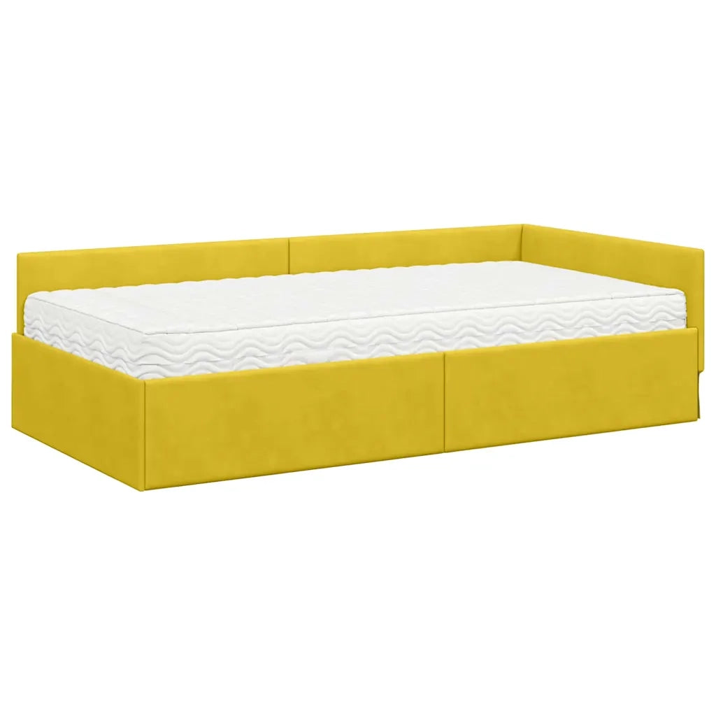 Struttura Letto Angolare con Materasso 2 pcs Giallo Velluto 3393650