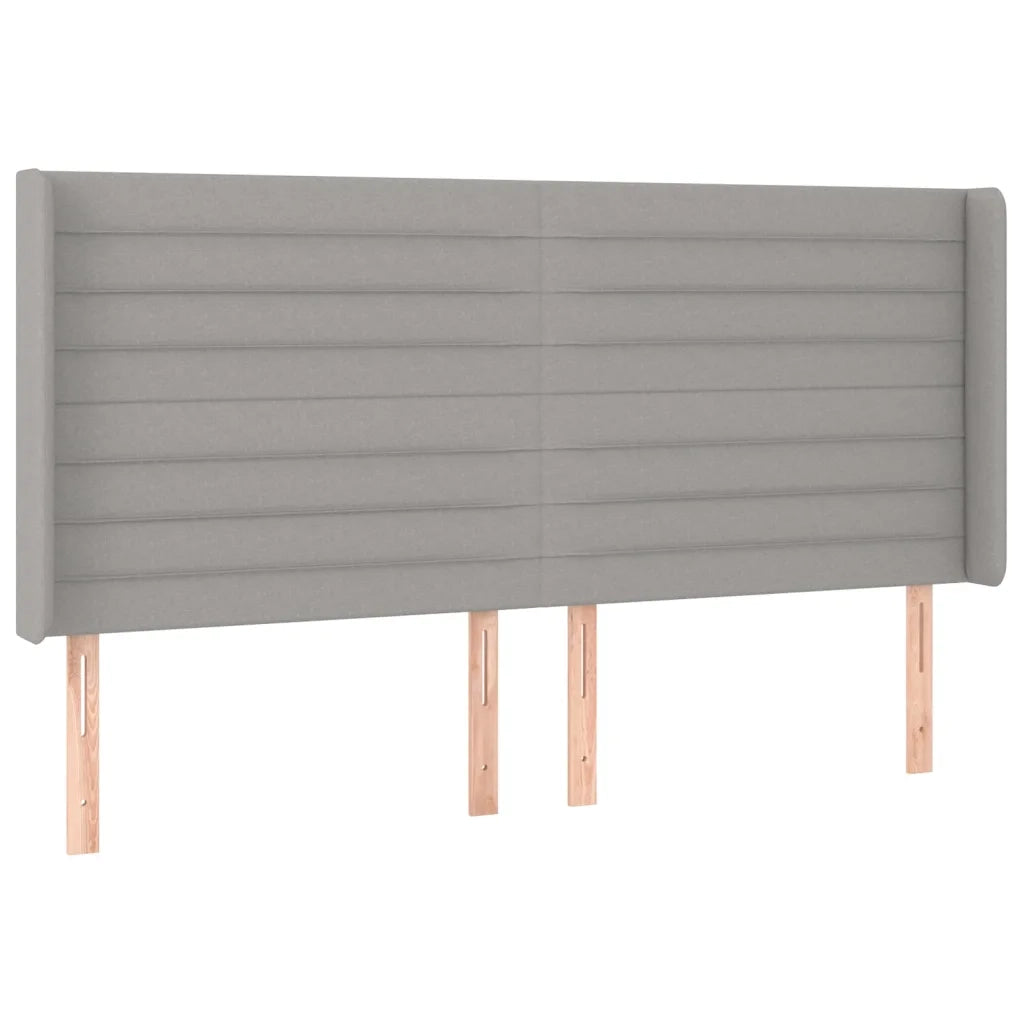 Testiera a LED Grigio Chiaro 163x16x118/128 cm in Tessuto
