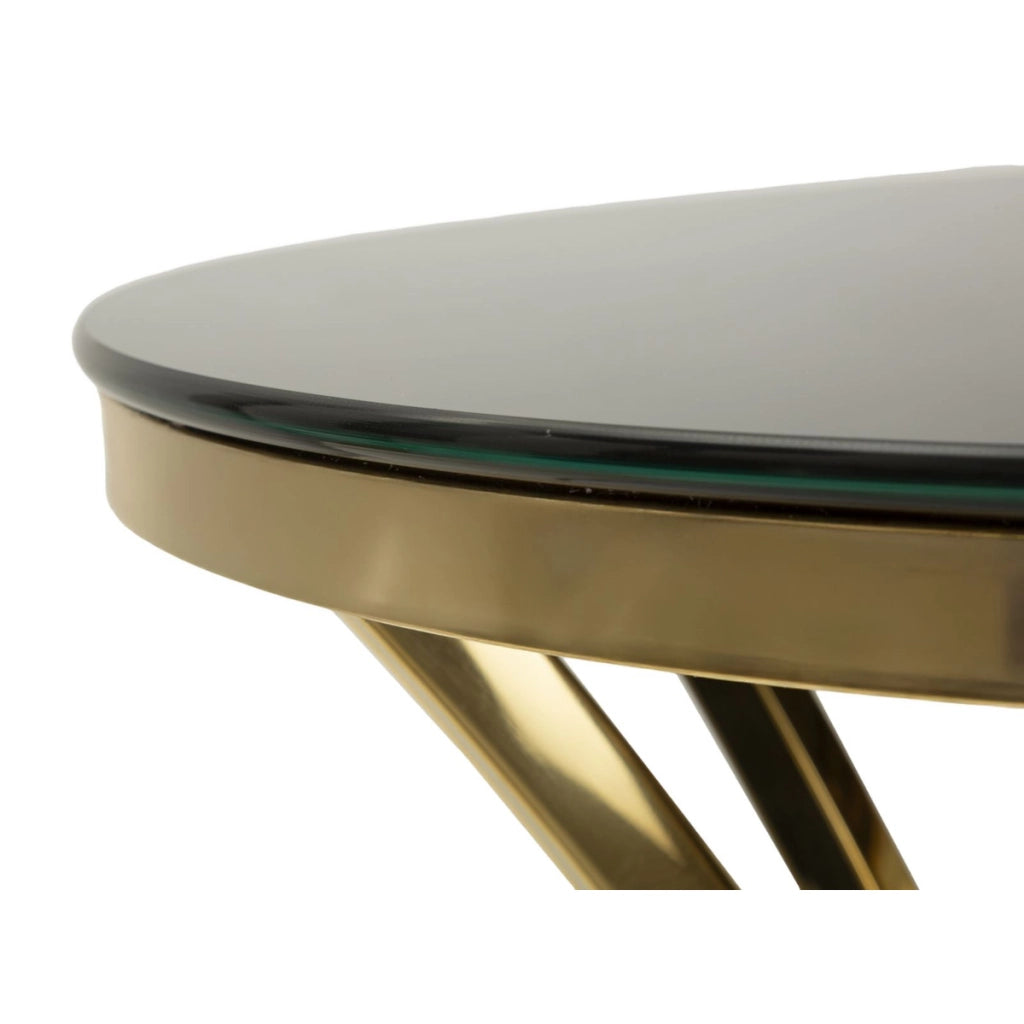 Tavolino VKH879, Oro, Vetro, 50x50x92 cm