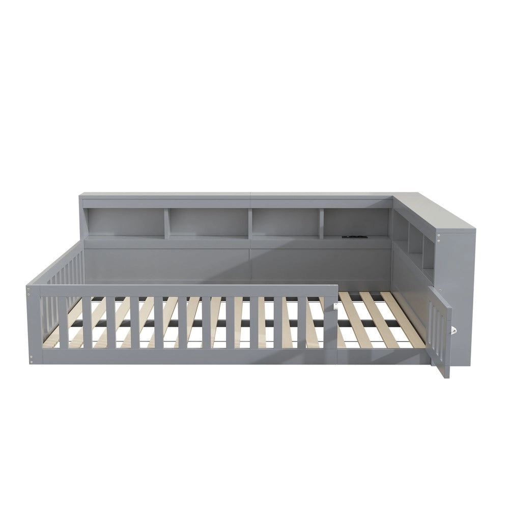 Letto Divano 140x190 con Rete a Doghe e Contenitore ¨C MINIMAL ¨C Grigio