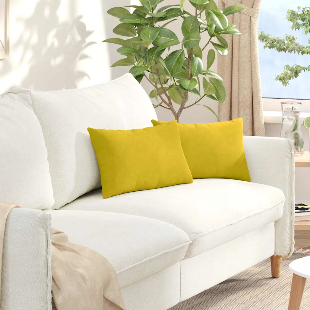 Cuscini da Divano 2 pcs Giallo 50 x 30 cm Tessuto in Cords 42013634